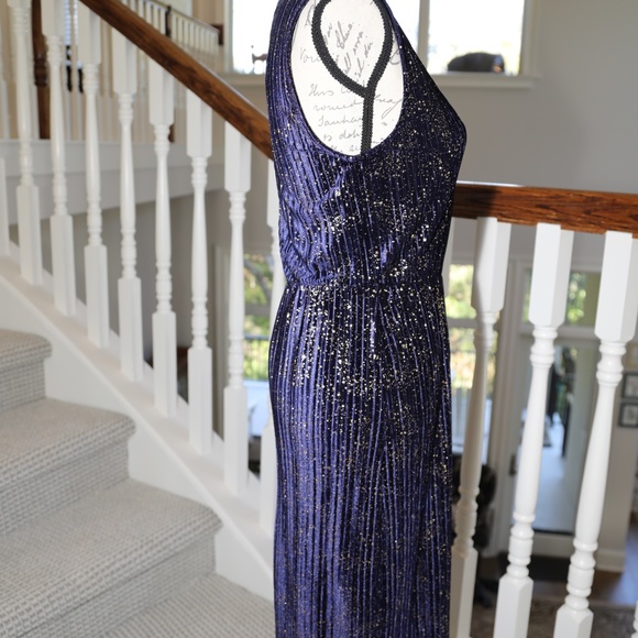 BCBG Size XS Pant Suit Dark Navy and Gold - Picture 2 of 5